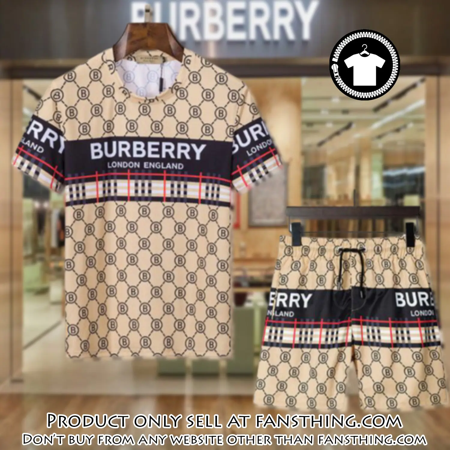 Burberry combo unisex tshirt & short limited luxury outfit cts1040 fst5903971